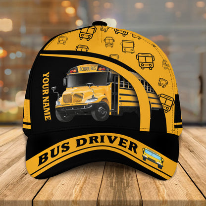 3D Classic Cap Bus Driver Personalized Name Cap 02 Lasfour CA0033