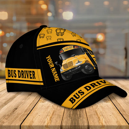 3D Classic Cap Bus Driver Personalized Name Cap 02 Lasfour CA0033