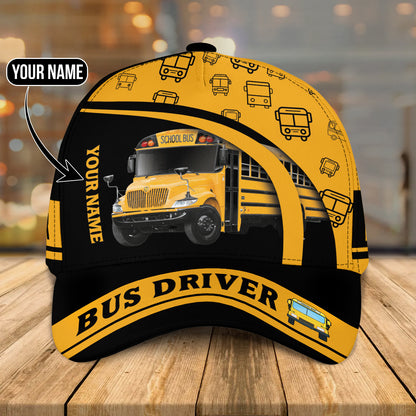 3D Classic Cap Bus Driver Personalized Name Cap 02 Lasfour CA0033