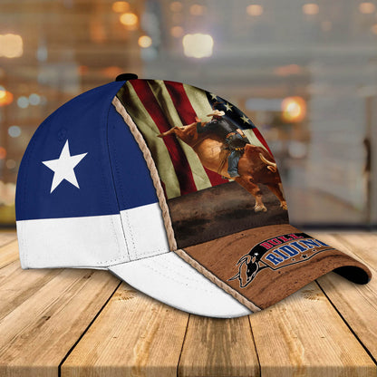 Bull Riding Texas Flag Ball Cap CA0424