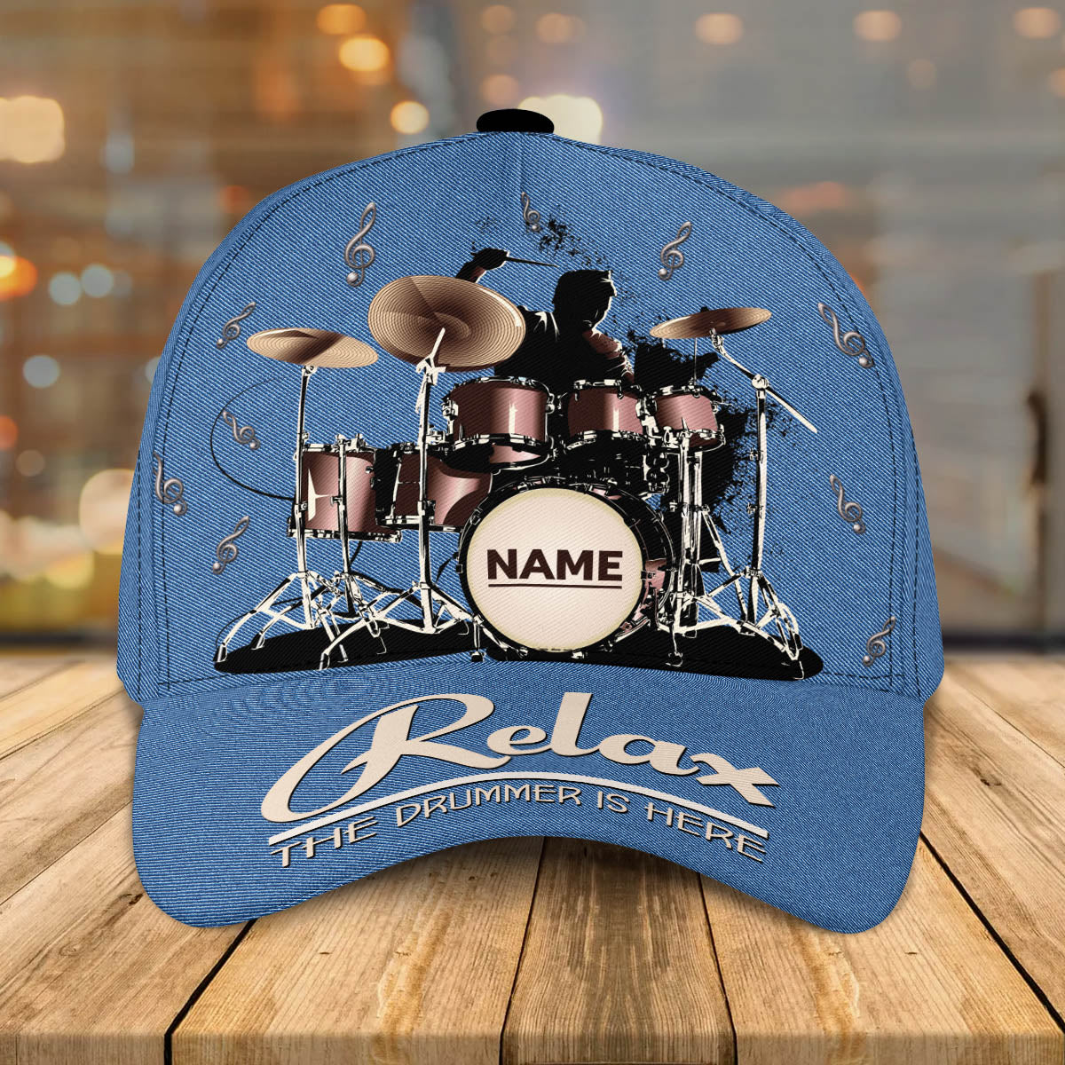 3D Classic Cap Personalized Name Cap Drum03 Lasfour CA0812