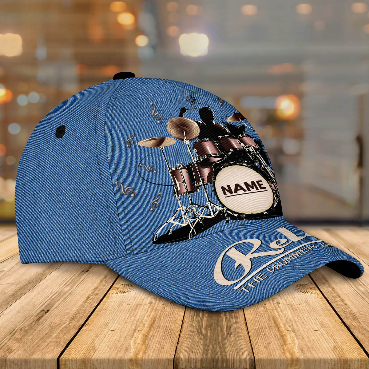 3D Classic Cap Personalized Name Cap Drum03 Lasfour CA0812