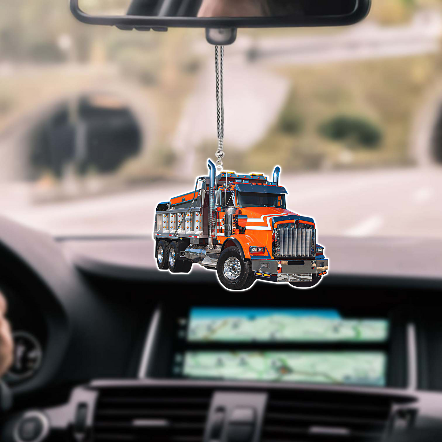 Lasfour Orange Truck Car Hanging Ornament Auto Front Ornament OO0648