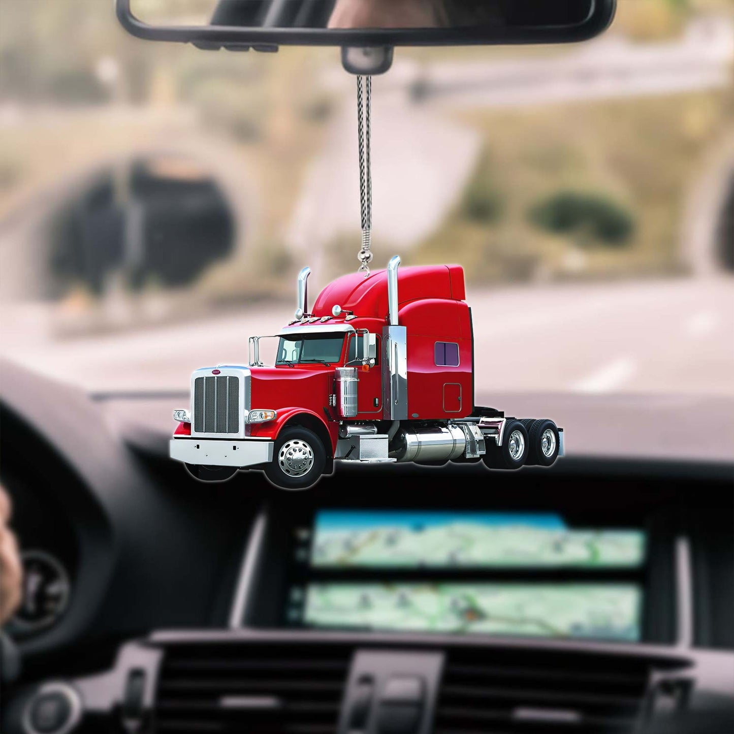 Lasfour Red Truck Car Hanging Ornament Auto Mirror Ornament OO0652