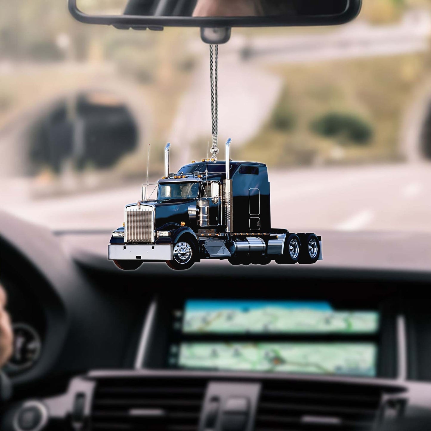 Lasfour Black Truck Car Hanging Ornament Cute Ornament For Auto OO0653