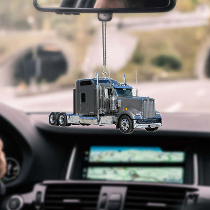 Lasfour Grey Truck Car Hanging Ornament Best Gift For Trucker OO0625