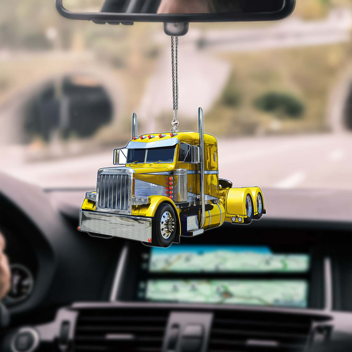 3D Yellow Truck Hanging Ornament For Auto Car Ornament OO0630