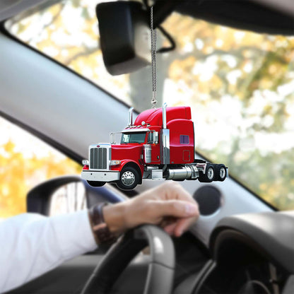 Lasfour Red Truck Car Hanging Ornament Auto Mirror Ornament OO0652