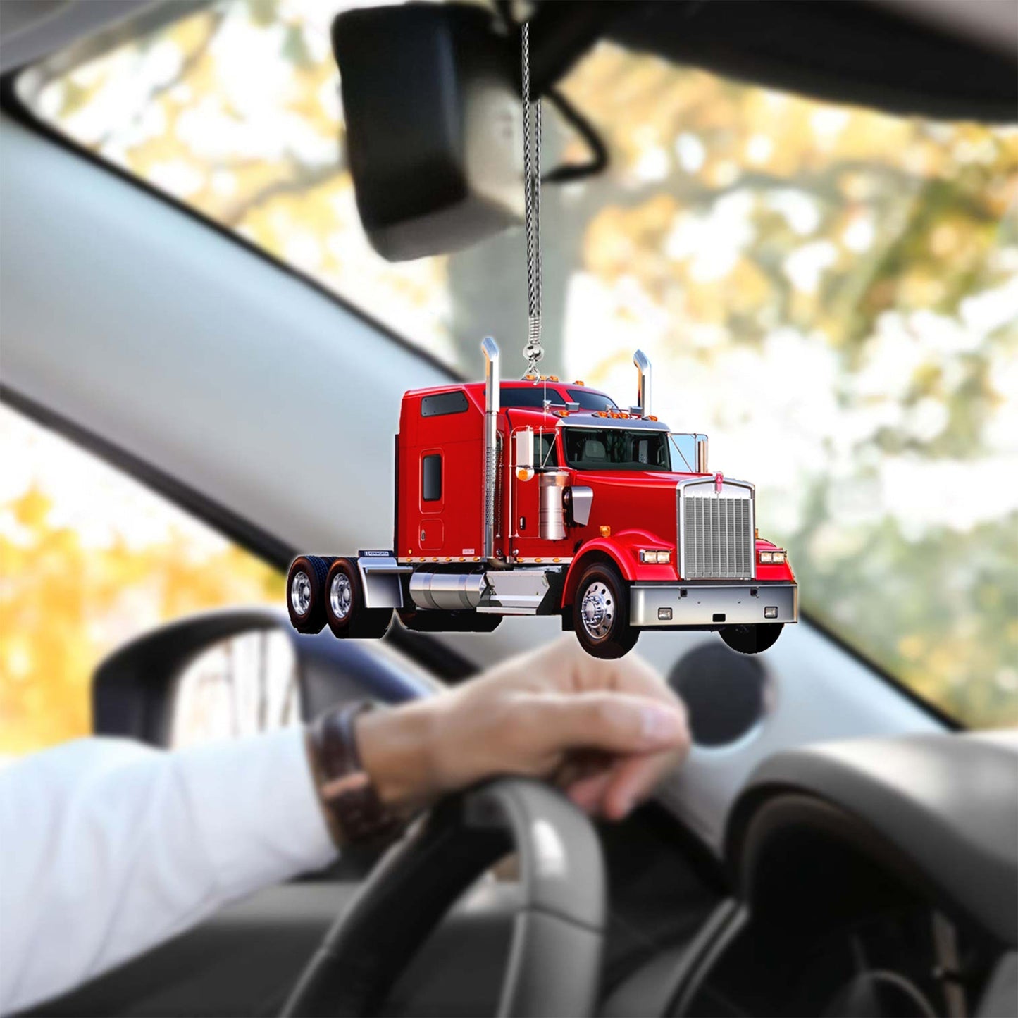 Lasfour Red Truck Car Hanging Ornament Decoration For Truck Lovers OO0655