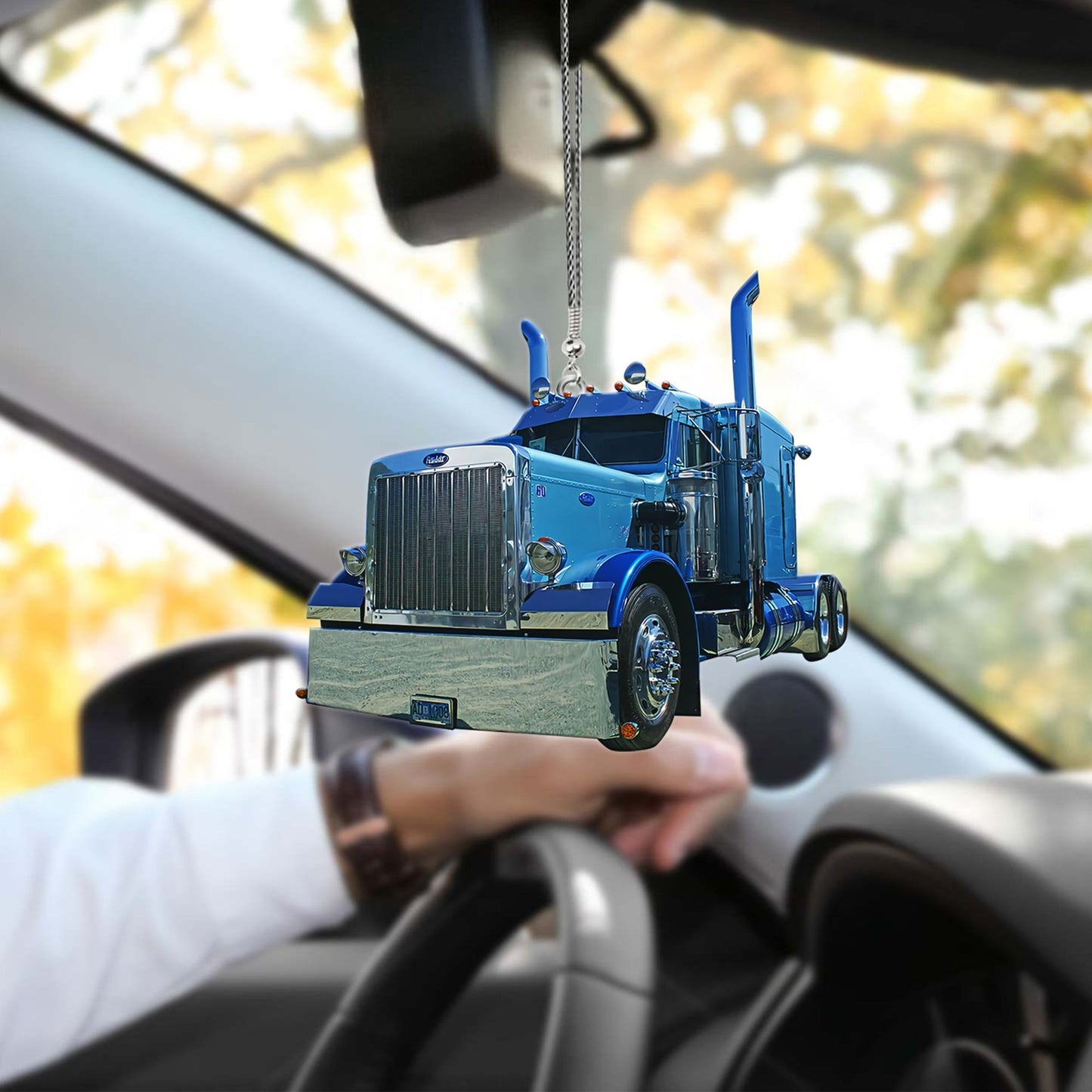 Lasfour Blue Truck Car Hanging Ornament Trucker Ornament Gift For Trucker OO0661