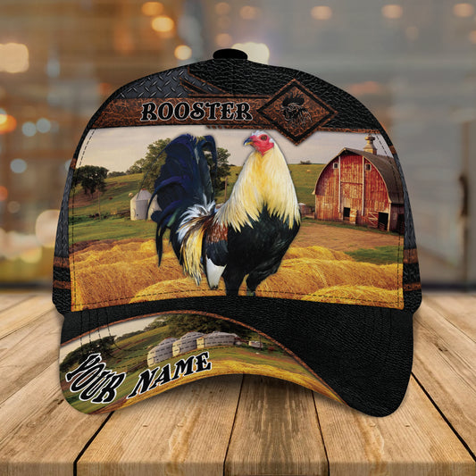 Personalized 3D All Over Print Rooster Cap Hat, Premium Rooster Leather Cap, Chicken Hat Cap CO0124