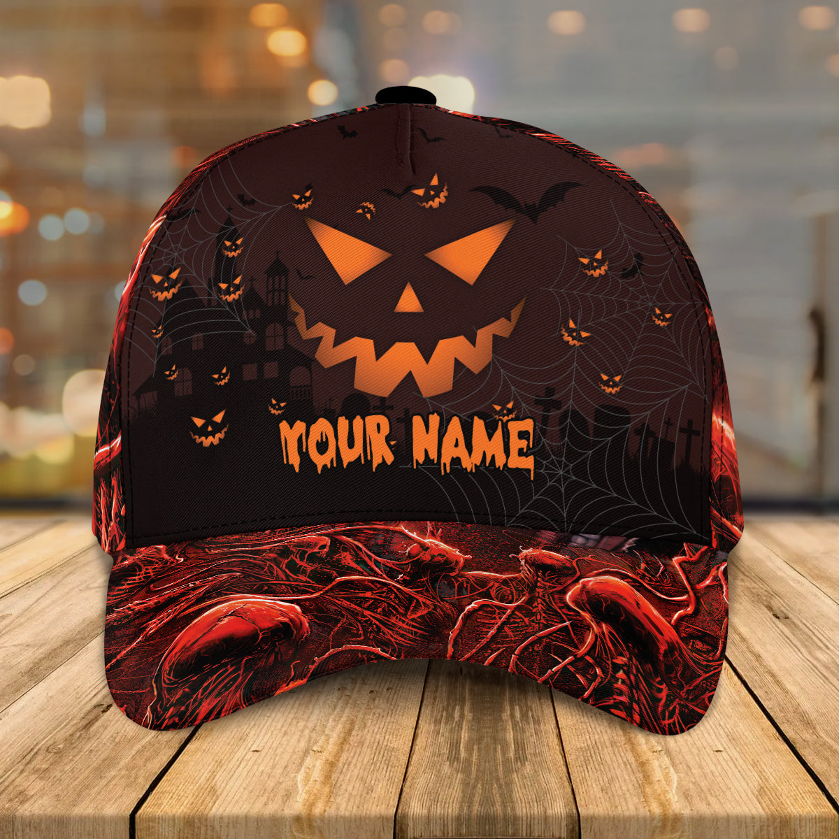 Pumpkin Halloween Hats Unisex Customizable Sayings Golf Hat 3d, Cap with Adjustable Hat for Mens Womens CO0130