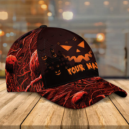 Pumpkin Halloween Hats Unisex Customizable Sayings Golf Hat 3d, Cap with Adjustable Hat for Mens Womens CO0130