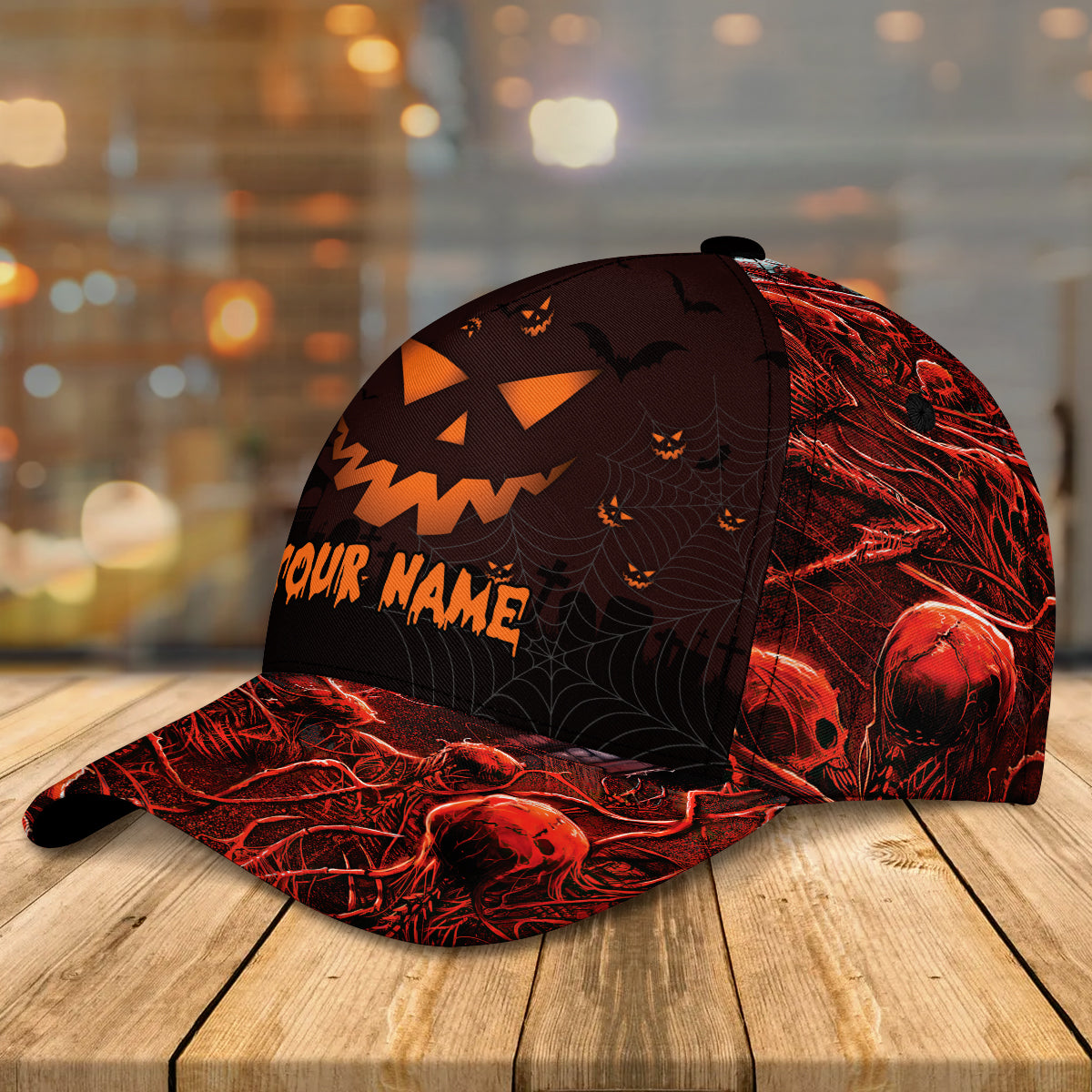 Pumpkin Halloween Hats Unisex Customizable Sayings Golf Hat 3d, Cap with Adjustable Hat for Mens Womens CO0130