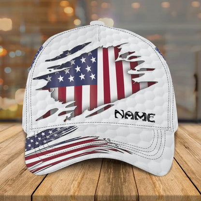 Custom American Golf Classic Cap, Idea Cap for Golfer, American Flag Golf Cap CO0202