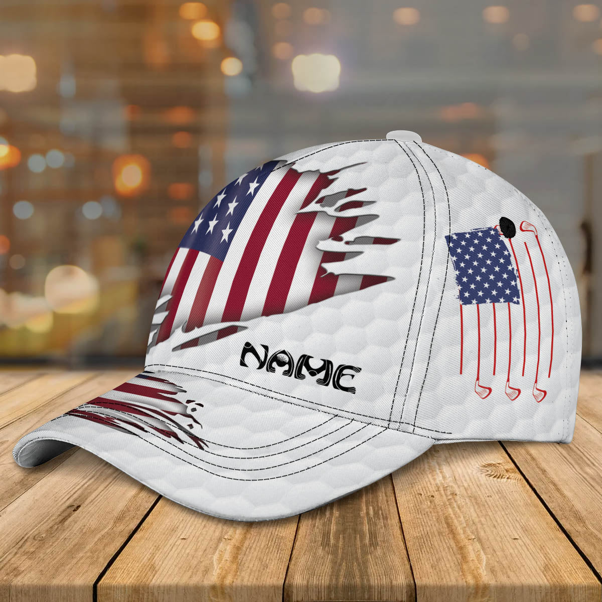 Custom American Golf Classic Cap, Idea Cap for Golfer, American Flag Golf Cap CO0202