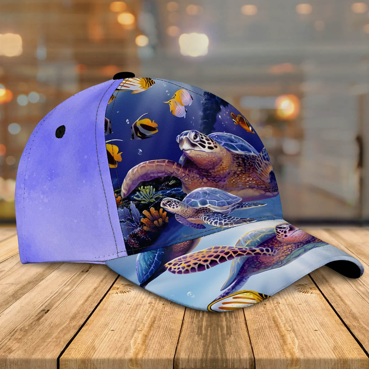 Turtle Ocean Theme Print Baseball Cap Lasfour CO0722