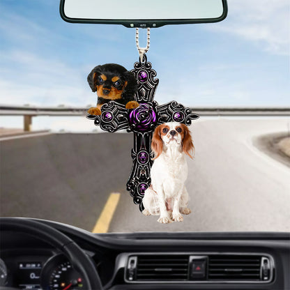 Cavalier King Charles Spaniel Pray For God Car Hanging Ornament Dog Pray For God Ornament Lasfour OO0772