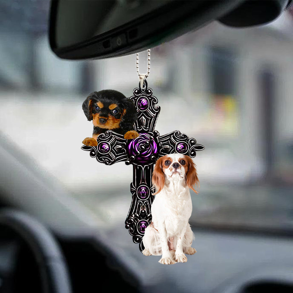 Cavalier King Charles Spaniel Pray For God Car Hanging Ornament Dog Pray For God Ornament Lasfour OO0772