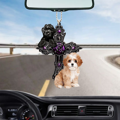 Cavapoo Pray For God Car Hanging Ornament Dog Pray For God Ornament Lasfour OO0759