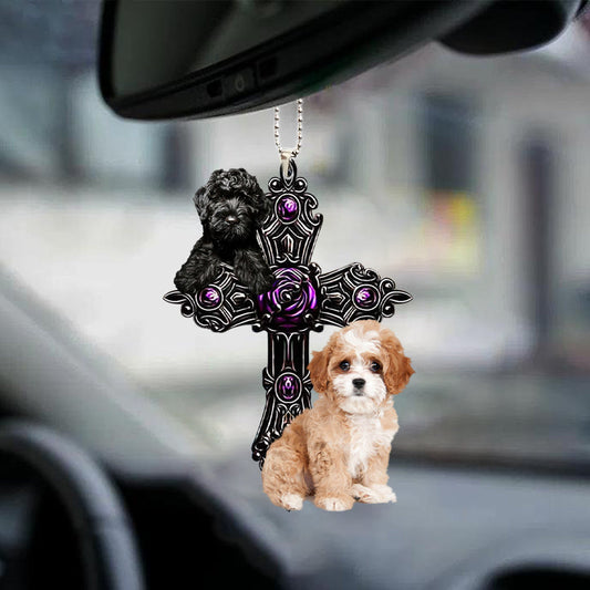 Cavapoo Pray For God Car Hanging Ornament Dog Pray For God Ornament Lasfour OO0759