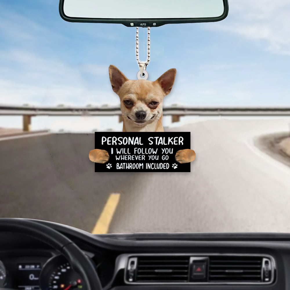 Chihuahua Personal Stalker Car Hanging Ornament Dog Ornament For New Car OO1040