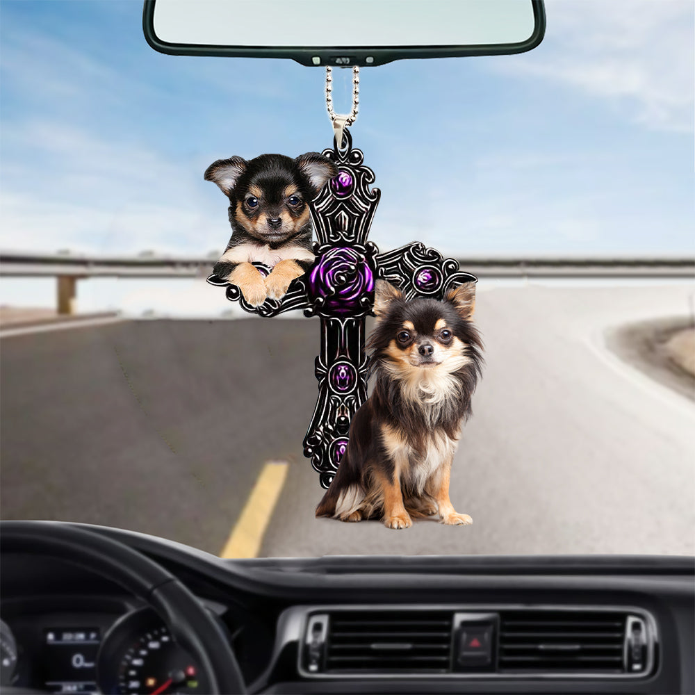 Chihuahua Pray For God Car Mirror Interior Ornament Dog Pray For God Ornament Lasfour OO0741