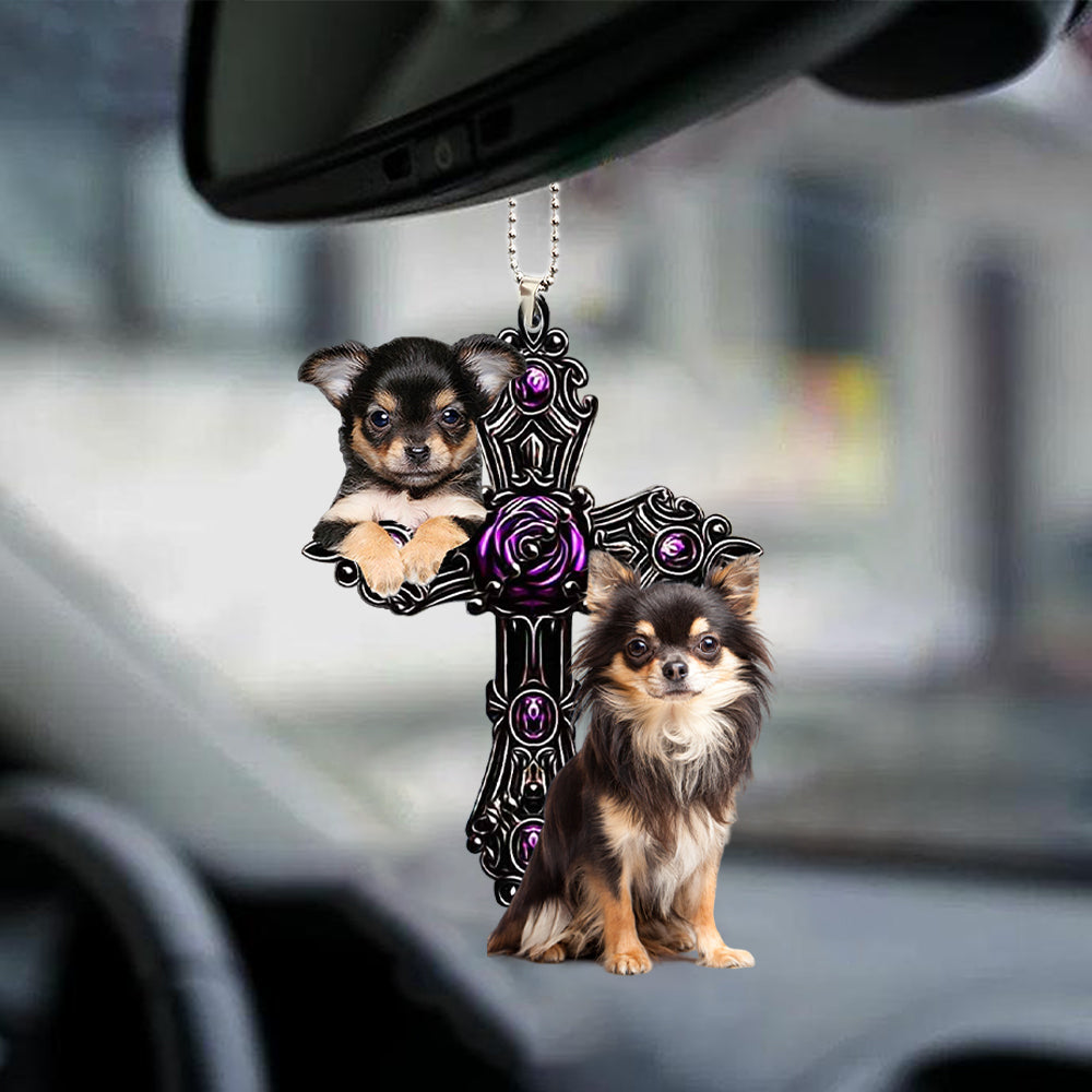 Chihuahua Pray For God Car Mirror Interior Ornament Dog Pray For God Ornament Lasfour OO0741