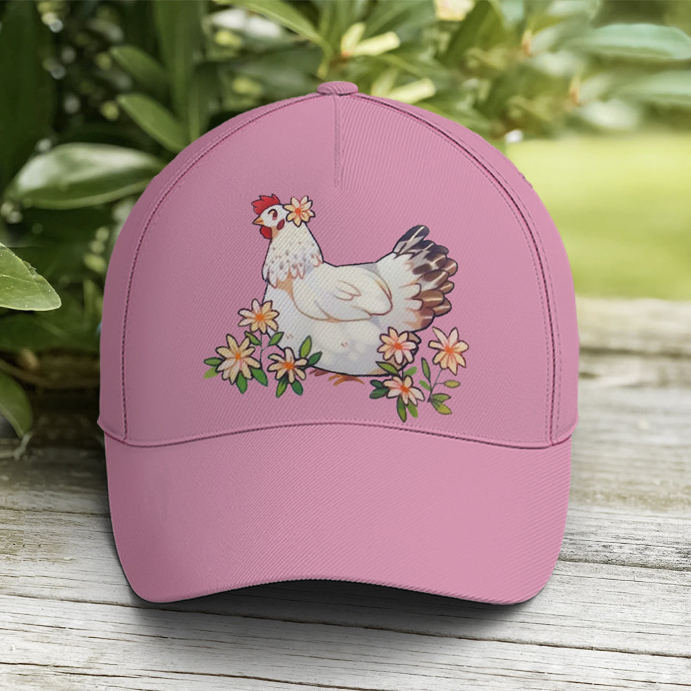 Funny Chicken Countryside Pink Baseball Cap Lasfour CO0920