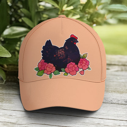 Funny Chicken Countryside Orange Baseball Cap Lasfour CO0919