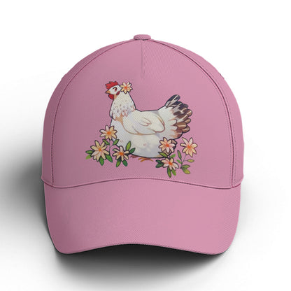 Funny Chicken Countryside Pink Baseball Cap Lasfour CO0920