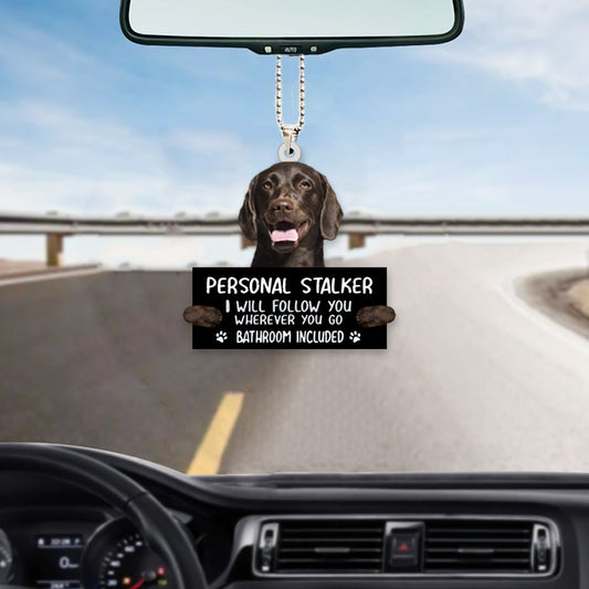 Chocolate Labrador Retriever Personal Stalker Car Hanging Ornament OO1035