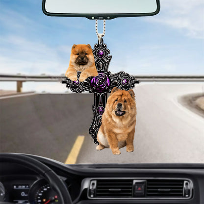 Chow Chow Pray For God Car Hanging Ornament Dog Pray For God Ornament Lasfour OO0735