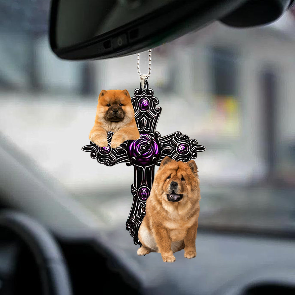 Chow Chow Pray For God Car Hanging Ornament Dog Pray For God Ornament Lasfour OO0735