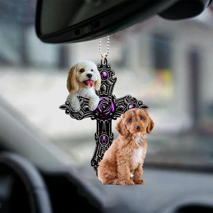 Cockapoo Pray For God Car Hanging Ornament Dog Pray For God Ornament Lasfour OO0758