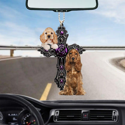 Cocker Spaniel Pray For God Car Hanging Ornament Dog Pray For God Ornament Lasfour OO0770