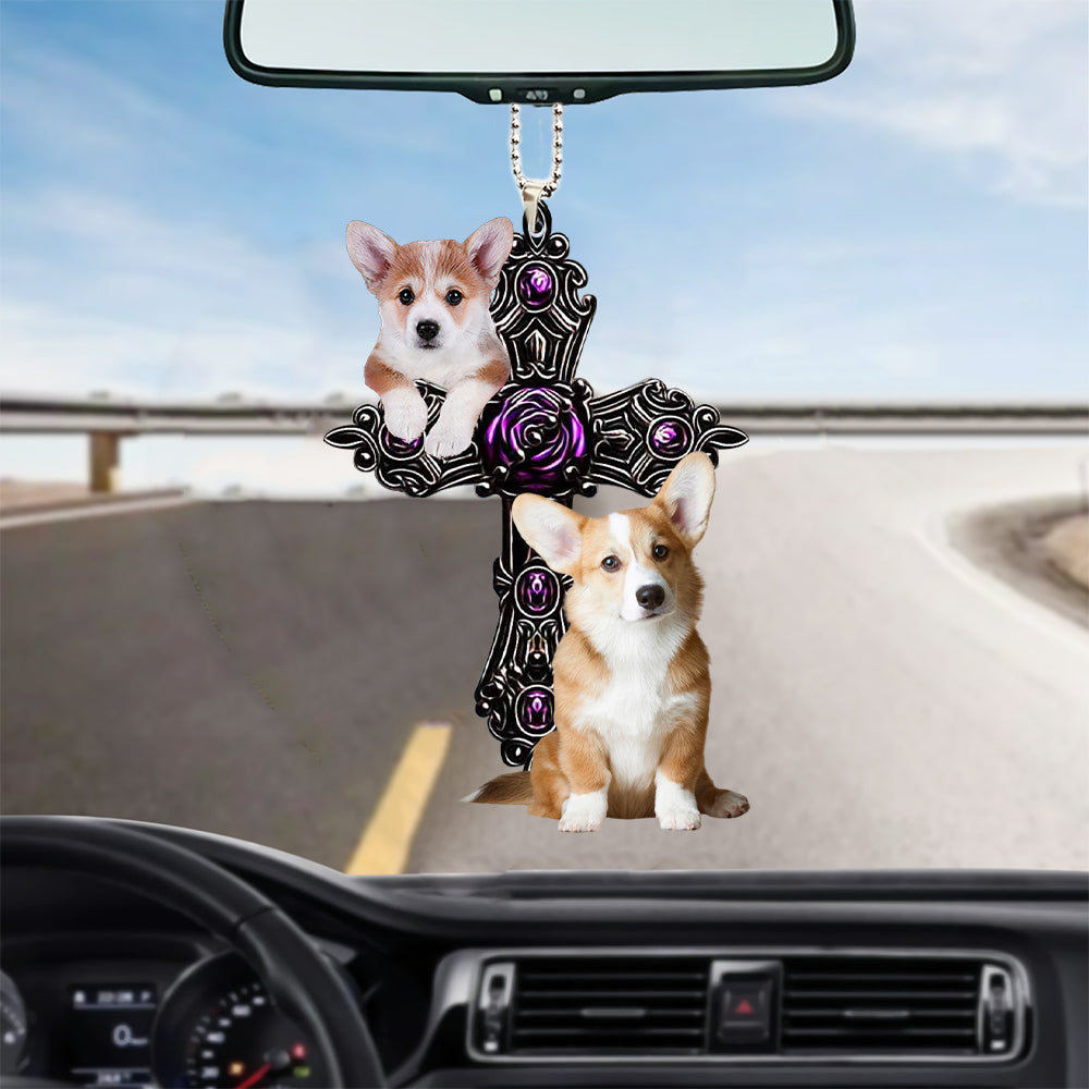 Corgi Pray For God Car Hanging Ornament Dog Pray For God Ornament Lasfour OO0709