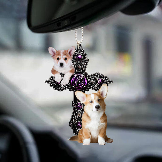 Corgi Pray For God Car Hanging Ornament Dog Pray For God Ornament Lasfour OO0709