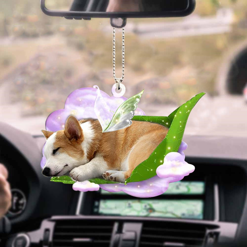 Corgi-Sleep On Fallen Leaves-Two Sided Ornament OO0546