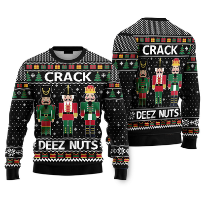 Crack Deez Nuts Nutcracker Ugly Christmas Sweater For Men & Women SO0827