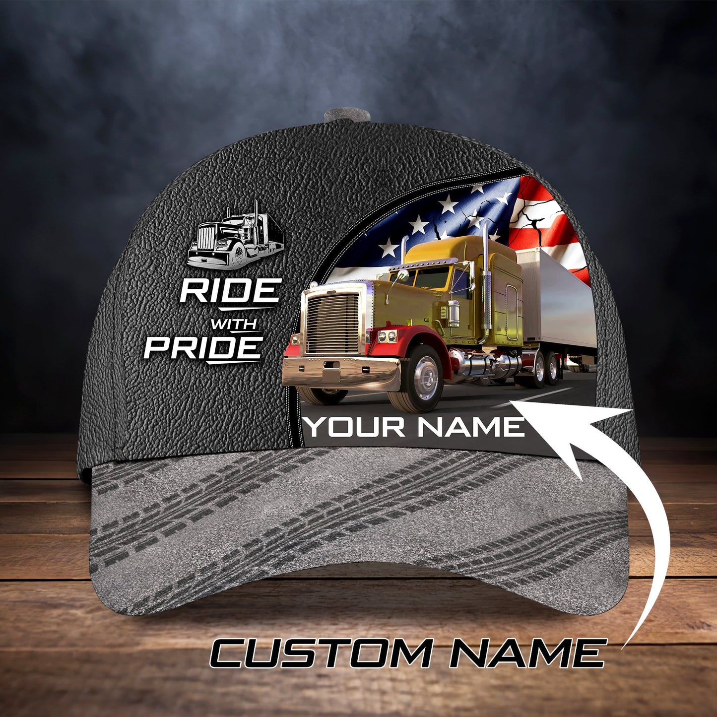 3D Classic Cap Truck Driver Personalized Name Cap Lasfour CA2181