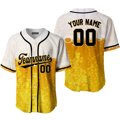 Custom Beer Bubbles Pattern On Black Custom Baseball Jerseys For Men & Women SO0008