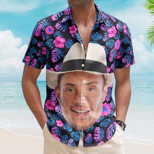 Custom Big Face Funny Photo Tropical Hawaii For Men, Women - Custom Photo Hawaiian Shirts HA0120