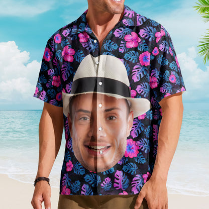 Custom Big Face Funny Photo Tropical Hawaii For Men, Women - Custom Photo Hawaiian Shirts HA0120