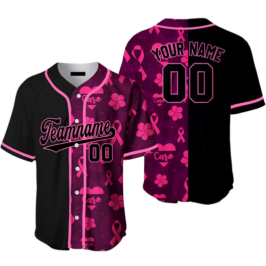 Custom Breast Cancer Pink White Baseball Jerseys For Men & Women SO0021