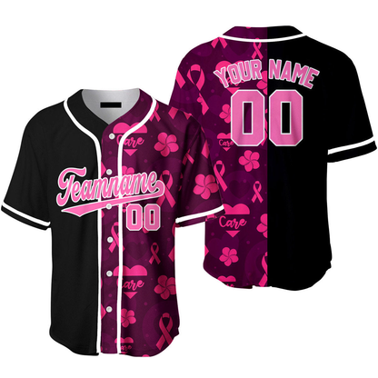 Custom Breast Cancer Pink White Baseball Jerseys For Men & Women SO0021