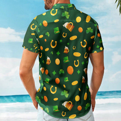 Custom Face Funny Happy St Patrick's Day - Custom Photo Hawaiian Shirts HA0010