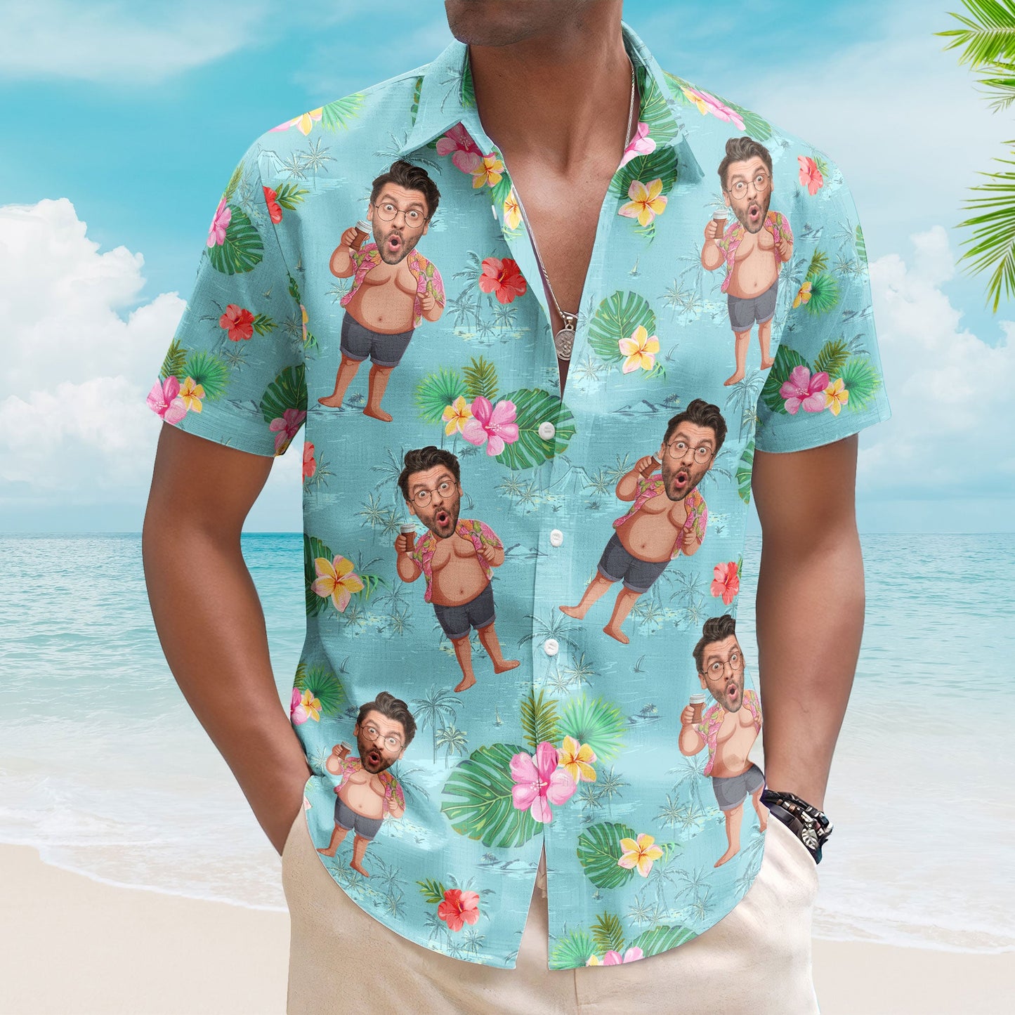 Custom Face Funny - Personalized Photo Hawaiian Shirt HA0077