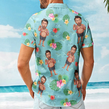 Custom Face Funny - Personalized Photo Hawaiian Shirt HA0077