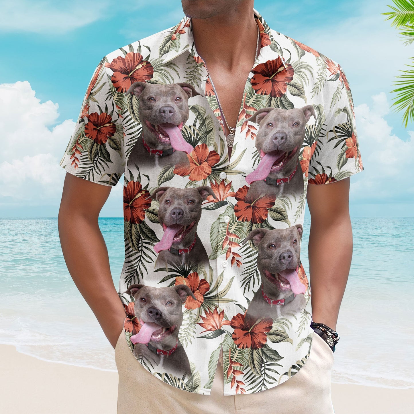 Custom Face Funny Photo Aloha For Pet Lovers - Custom Photo Hawaiian Shirts HA0036